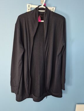 La SENZA Black Open-Front Women's Cardigan Sweater